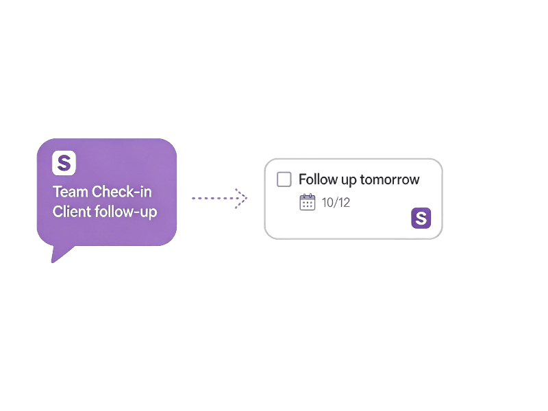 A Slack promise became a task with a deadline.